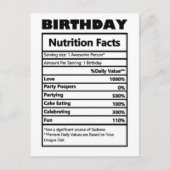 Carte postale drôle d'anniversaire avec faits nutr (Devant)