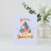 Carte Postale Drôle d'Axolotl Joyeux Noël (Debout devant)