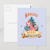 Carte Postale Drôle d'Axolotl Joyeux Noël (Devant / Derrière)