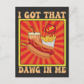 Carte Postale Drôle de bande dessinée Combo Hot Dogs J'ai ce chi (Devant)