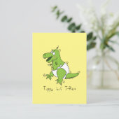 Carte postale drôle de bébé dinosaure Tippy Lil T- (Debout devant)