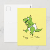 Carte postale drôle de bébé dinosaure Tippy Lil T- (Devant / Derrière)