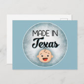 Carte postale drôle de bébé garçon bleu du Texas (Devant / Derrière)