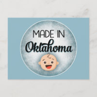Carte postale drôle de bébé garçon bleu Oklahoma