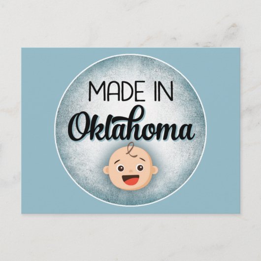 Carte postale drôle de bébé garçon bleu Oklahoma (Devant)