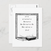 Carte Postale drôle de blague d'algèbre (Devant / Derrière)