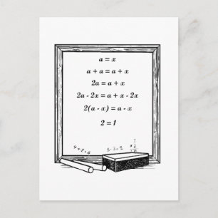 Carte Postale drôle de blague d'algèbre