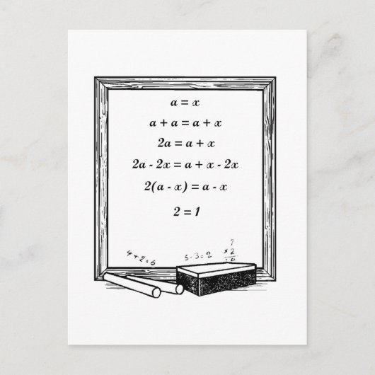 Carte Postale drôle de blague d'algèbre (Devant)