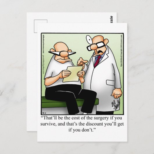 Carte postale drôle de bon rétablissement (Devant / Derrière)