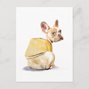Carte postale drôle de Bouledogue Français, Illust