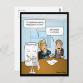 Carte postale drôle de budget sournois (Devant / Derrière)