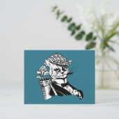 Carte Postale drôle de chat de golf (Debout devant)