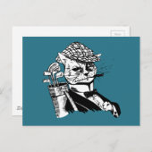 Carte Postale drôle de chat de golf (Devant / Derrière)