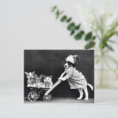 Carte postale drôle de chiot et de chatons | Resta (Debout devant)