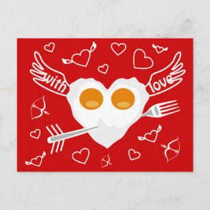 Carte postale drôle de coutume de coeur de