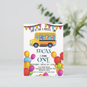 Carte Postale Drôle de dinosaure Garçon d'autobus de rentrée sco (Debout devant)