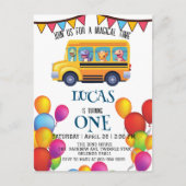 Carte Postale Drôle de dinosaure Garçon d'autobus de rentrée sco (Devant)