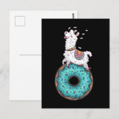 Carte Postale Drôle de Doughnut Lama Alpaga Donut (Devant / Derrière)