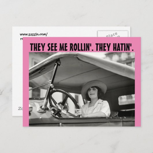 CARTE POSTALE DRÔLE DE FEMME AU FOYER RÉTRO "ILS D (Devant / Derrière)