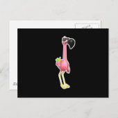 Carte Postale drôle de flamingo avec boisson (Devant / Derrière)