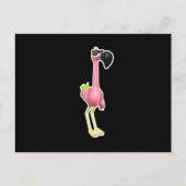 Carte Postale drôle de flamingo avec boisson (Devant)
