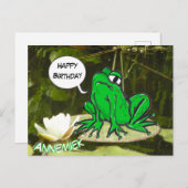 Carte postale drôle de grenouille personnalisée av (Devant / Derrière)