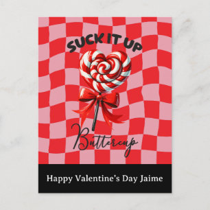 Carte postale drôle de la Saint-Valentin avec suce