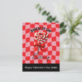 Carte postale drôle de la Saint-Valentin avec suce (Debout devant)