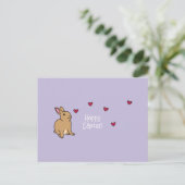 Carte postale drôle de lapin "Joyeuses Pâques" (Debout devant)