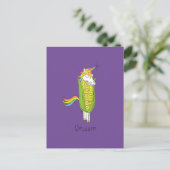 Carte postale drôle de maïs licorne ringard (Debout devant)