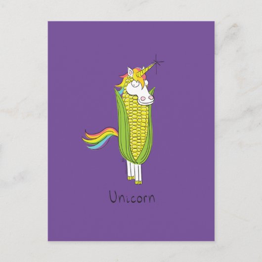 Carte postale drôle de maïs licorne ringard (Devant)