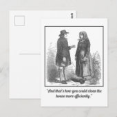 Carte postale drôle de mansplaining de nettoyage (Devant / Derrière)