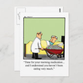 Carte postale drôle de médecine / humour de docteu (Devant / Derrière)