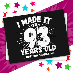 Carte Postale Drôle de mème sarcastique de 93 ans pour un 93e an