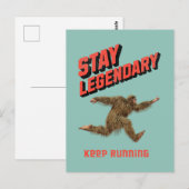 Carte Postale Drôle de motivation de course de Bigfoot (Devant / Derrière)