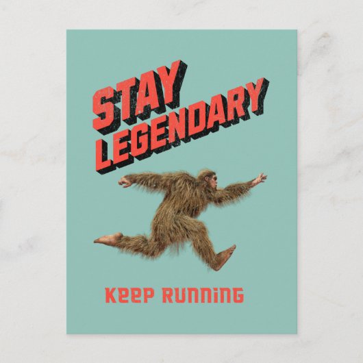 Carte Postale Drôle de motivation de course de Bigfoot (Devant)