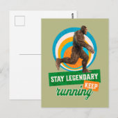 Carte Postale Drôle de motivation de course de Bigfoot (Devant / Derrière)
