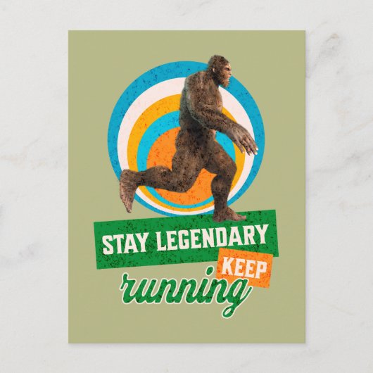 Carte Postale Drôle de motivation de course de Bigfoot (Devant)