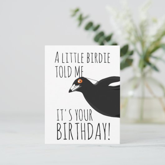 Carte postale drôle de pie (Debout devant)