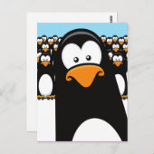 Carte postale drôle de pingouins de bande dessinée (Devant / Derrière)