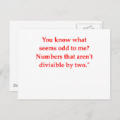 Carte Postale drôle de plaisanterie mathématique (Devant / Derrière)