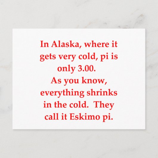 Carte Postale drôle de plaisanterie mathématique (Devant)