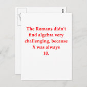 Carte Postale drôle de plaisanterie mathématique (Devant / Derrière)