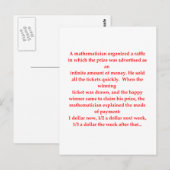 Carte Postale drôle de plaisanterie mathématique (Devant / Derrière)