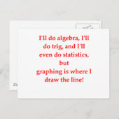 Carte Postale drôle de plaisanterie mathématique (Devant / Derrière)