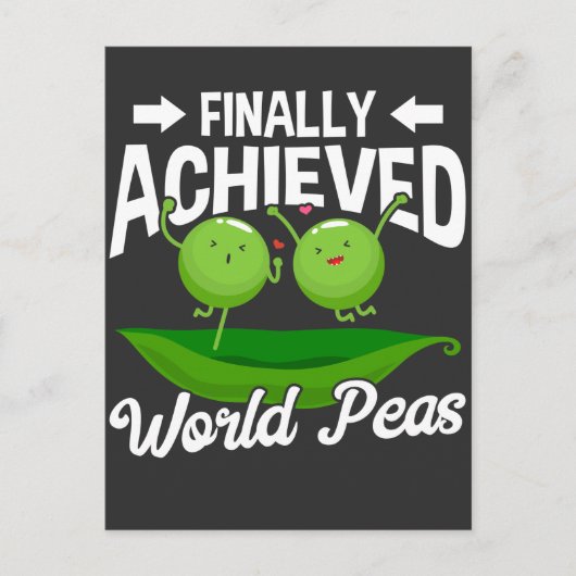 Carte Postale Drôle de pois Pun World Paix humour légume (Devant)