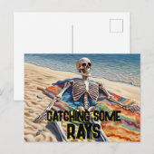 Carte Postale Drôle De Regarder Quelques Rayons Skeleton T-Shirt (Devant / Derrière)