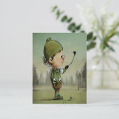 Carte Postale Drôle de rencontre sur le parcours de golf en vaca (Debout devant)