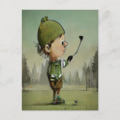 Carte Postale Drôle de rencontre sur le parcours de golf en vaca (Devant)