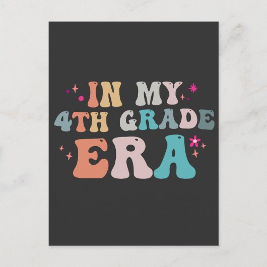 Carte Postale Drôle de retour à l'école à mon époque de 4e année (Devant)